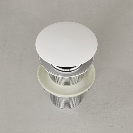 Matt White Unslotted Click Clack Basin Waste