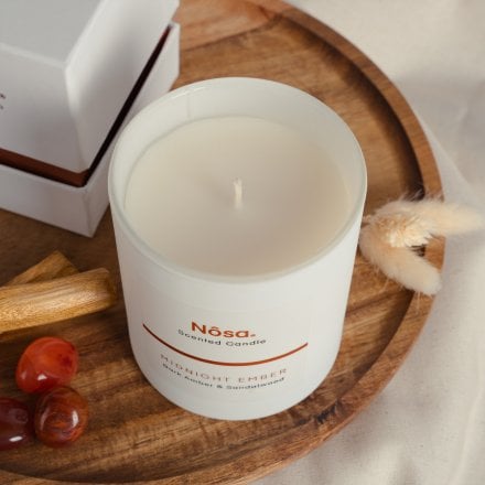 Midnight Ember - 30cl Single Wick Candle Dark Amber & Sandalwood