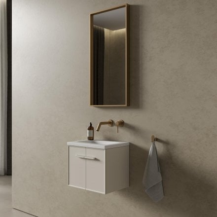 Missoni Mini Cloakroom Vanity Unit with Stone Basin (Matt Cappuccino 400mm)
