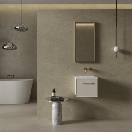 Missoni Mini Cloakroom Vanity Unit with Stone Basin (Matt Cappuccino 400mm)