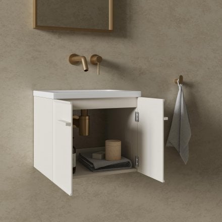 Missoni Mini Cloakroom Vanity Unit with Stone Basin (Matt Cappuccino 400mm)