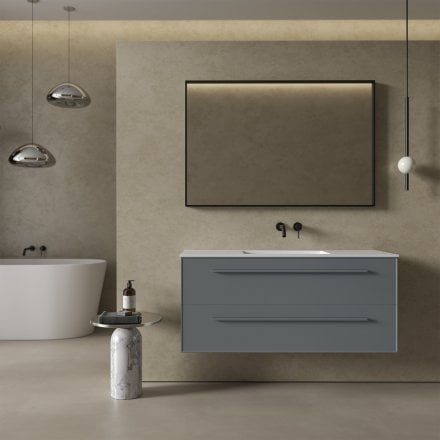 Missoni Vanity Unit with Stone Basin (Matt Dove Grey 1200mm)