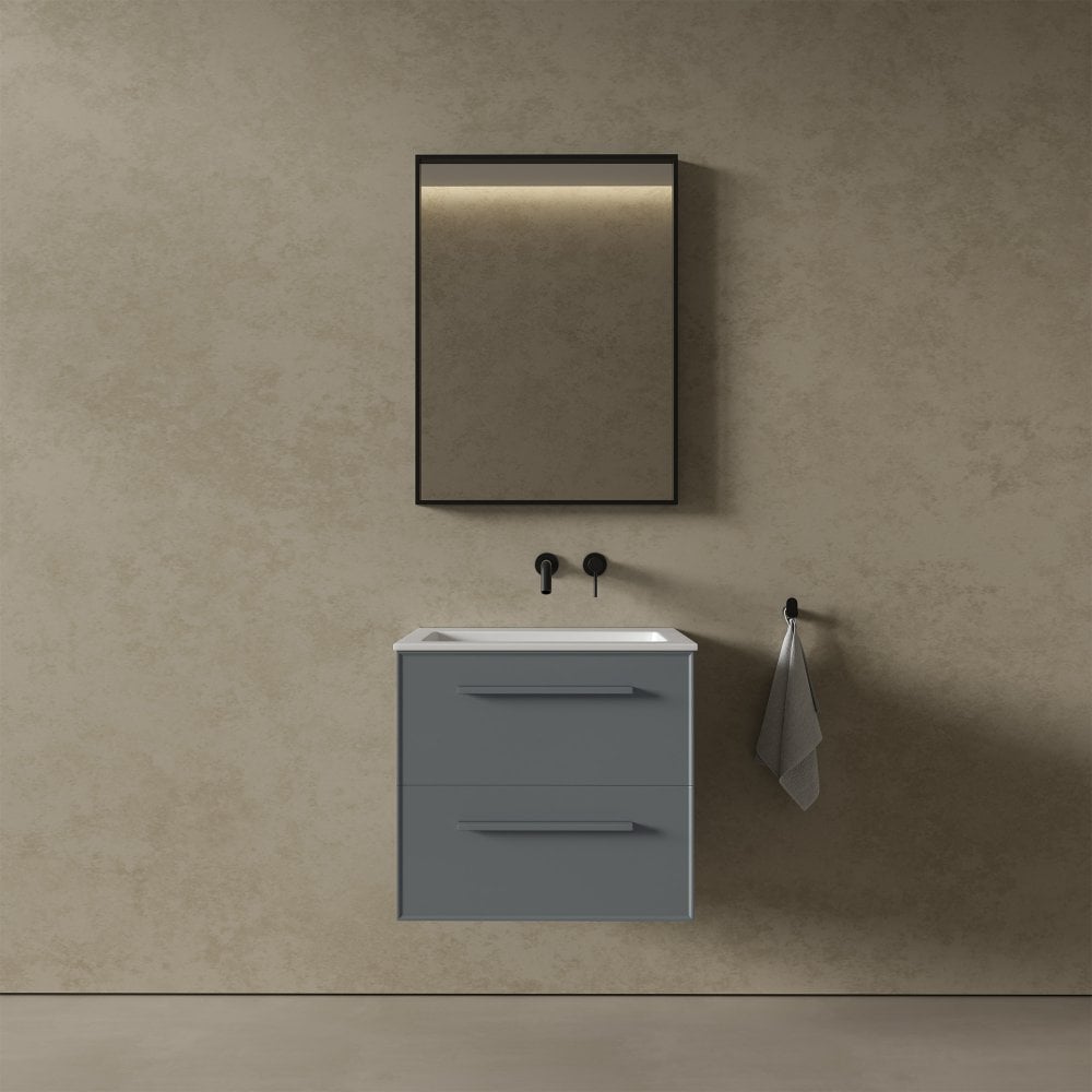 Missoni Vanity Unit with Stone Basin (Matt Dove Grey 600mm)
