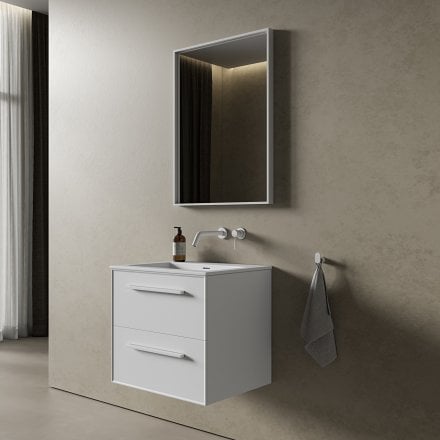 Missoni Vanity Unit with Stone Basin (Matt White 600mm)