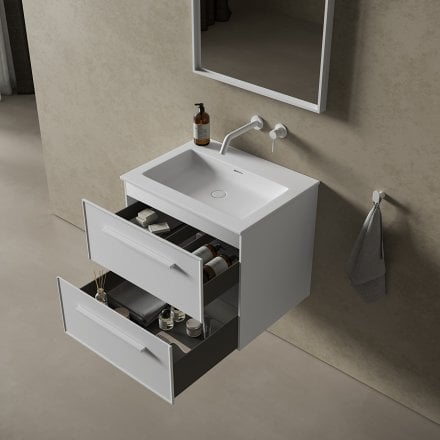 Missoni Vanity Unit with Stone Basin (Matt White 600mm)
