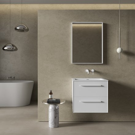 Missoni Vanity Unit with Stone Basin (Matt White 600mm)