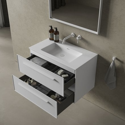 Missoni Vanity Unit with Stone Basin (Matt White 800mm)