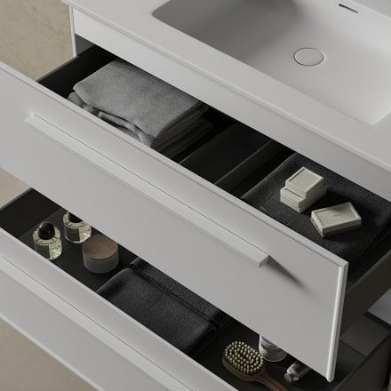 Missoni Vanity Unit with Stone Basin (Matt White 800mm)