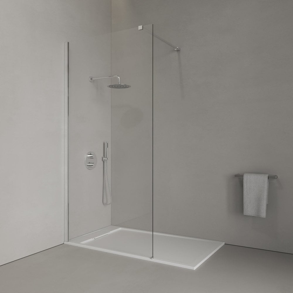 Modern Chrome Shower Screen Glass