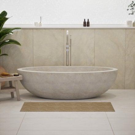 Niva White Travertine Marble bath 1800mm