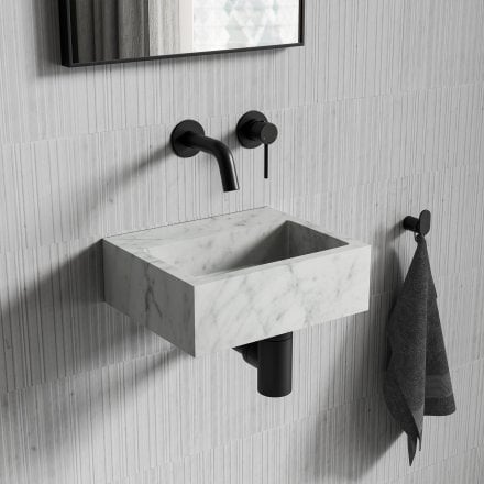 Nobu Carrara Marble Wall Hung Basin 300mm