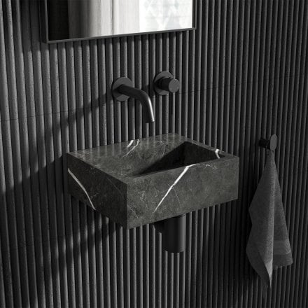 Nobu Pietra Grey Marble Wall Hung Basin 300mm