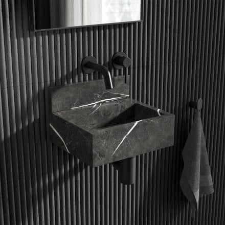 Nobu Pietra Grey Marble Wall Hung Basin 300mm