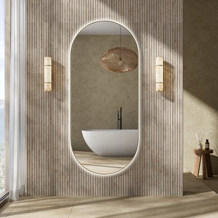 Corsica Brushed Gold Full Length Pill Mirror 1800mm