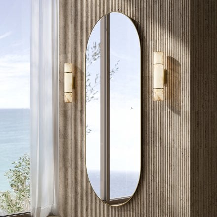 Corsica Brushed Gold Full Length Pill Mirror 1800mm