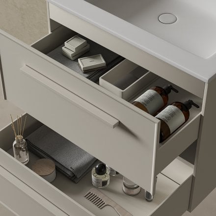 Missoni Vanity Unit with Stone Basin (Matt Cappuccino 600mm)