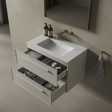 Missoni Vanity Unit with Stone Basin (Matt Cappuccino 800mm)