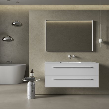 Missoni Vanity Unit with Stone Basin (Matt White 1200mm)