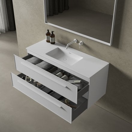 Missoni Vanity Unit with Stone Basin (Matt White 1200mm)