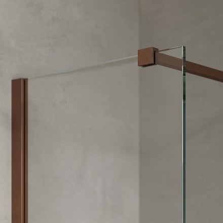 Modern Brushed Copper Shower Screen Glass