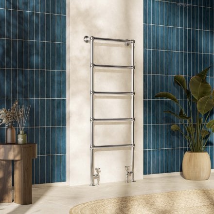 Serres Traditional Polished Chrome Towel Radiator Frame Set 1550mm