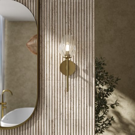 Vitre Hand-Blown Glass Single Wall Sconce - Brushed Gold 410mm