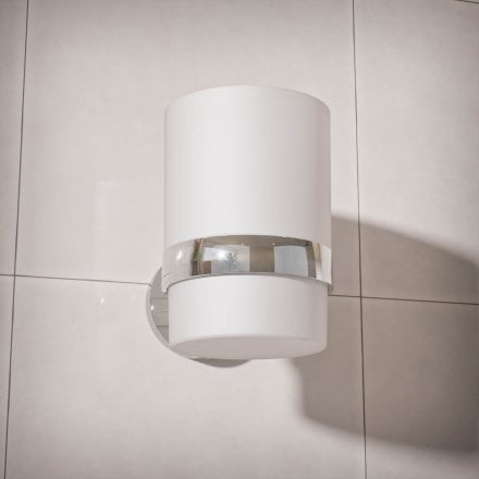 Voss Knurled Wall Mounted Single Frosted Glass Holder