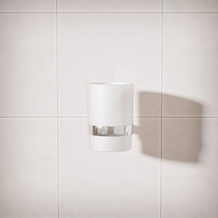Voss Knurled Wall Mounted Single Frosted Glass Holder