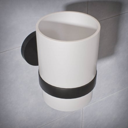 Voss Knurled Wall Mounted Single Frosted Glass Holder