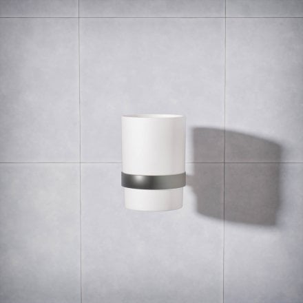 Voss Knurled Wall Mounted Single Frosted Glass Holder