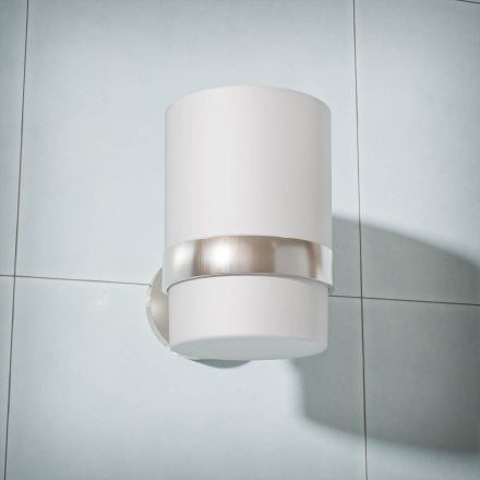 Voss Knurled Wall Mounted Single Frosted Glass Holder