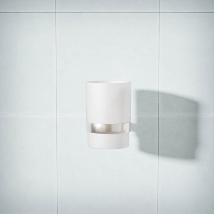 Voss Knurled Wall Mounted Single Frosted Glass Holder