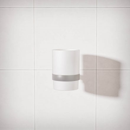 Voss Knurled Wall Mounted Single Frosted Glass Holder