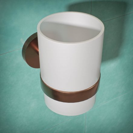 Voss Knurled Wall Mounted Single Frosted Glass Holder