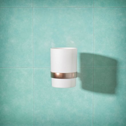 Voss Knurled Wall Mounted Single Frosted Glass Holder