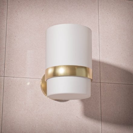 Voss Knurled Wall Mounted Single Frosted Glass Holder