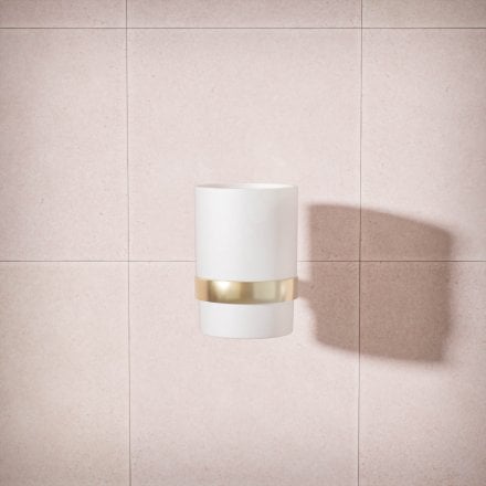 Voss Knurled Wall Mounted Single Frosted Glass Holder