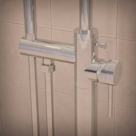 Alta Fluted Freestanding Bath Shower Mixer Tap