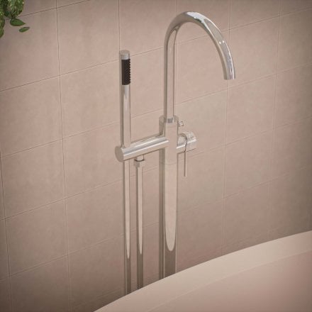 Alta Fluted Freestanding Bath Shower Mixer Tap