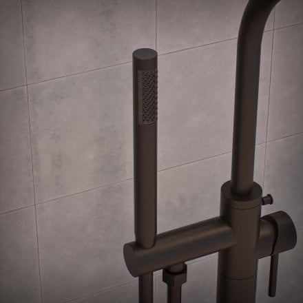Alta Fluted Freestanding Bath Shower Mixer Tap