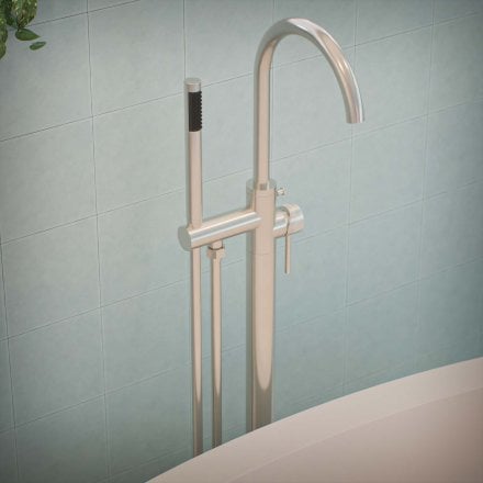 Alta Fluted Freestanding Bath Shower Mixer Tap