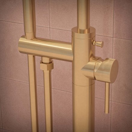Alta Fluted Freestanding Bath Shower Mixer Tap