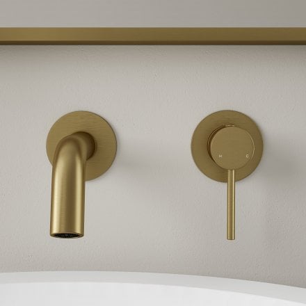 Faro Short Projection Wall Mounted Basin Mixer Tap