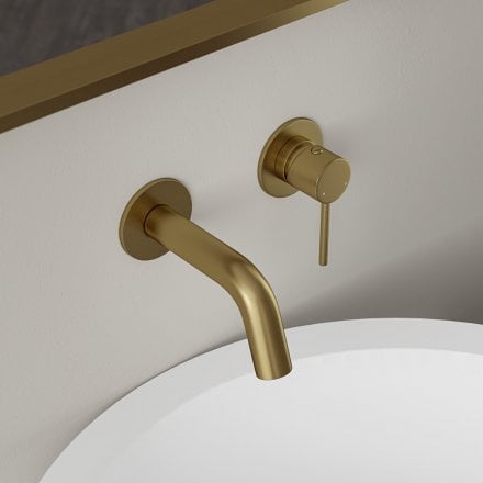 Faro Short Projection Wall Mounted Basin Mixer Tap