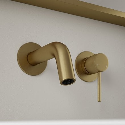 Faro Short Projection Wall Mounted Basin Mixer Tap