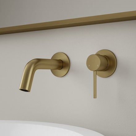 Faro Short Projection Wall Mounted Basin Mixer Tap