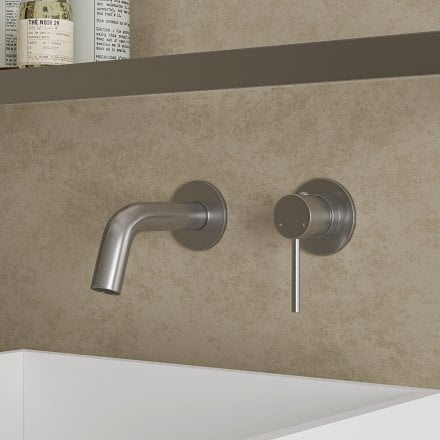 Faro Short Projection Wall Mounted Basin Mixer Tap