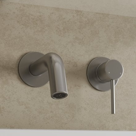 Faro Short Projection Wall Mounted Basin Mixer Tap