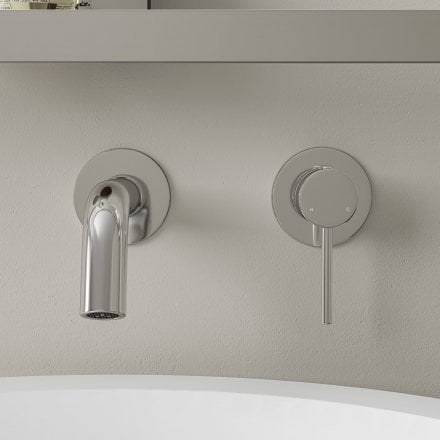 Faro Short Projection Wall Mounted Basin Mixer Tap