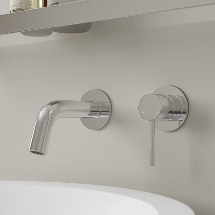 Faro Short Projection Wall Mounted Basin Mixer Tap